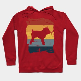 Brussels Griffon Distressed Vintage Retro Silhouette Hoodie